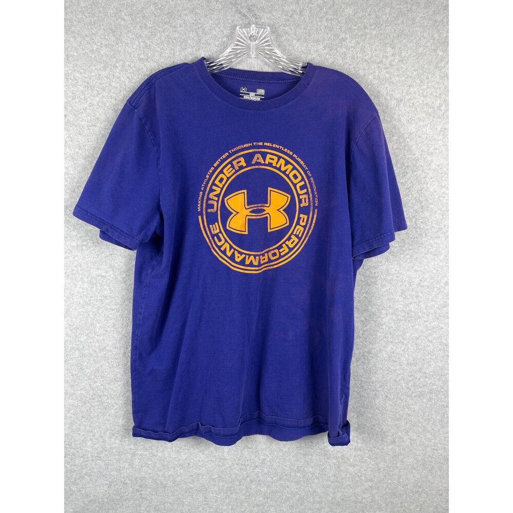 Under Armour Performance Heat Gear T Shirt Size L Blue